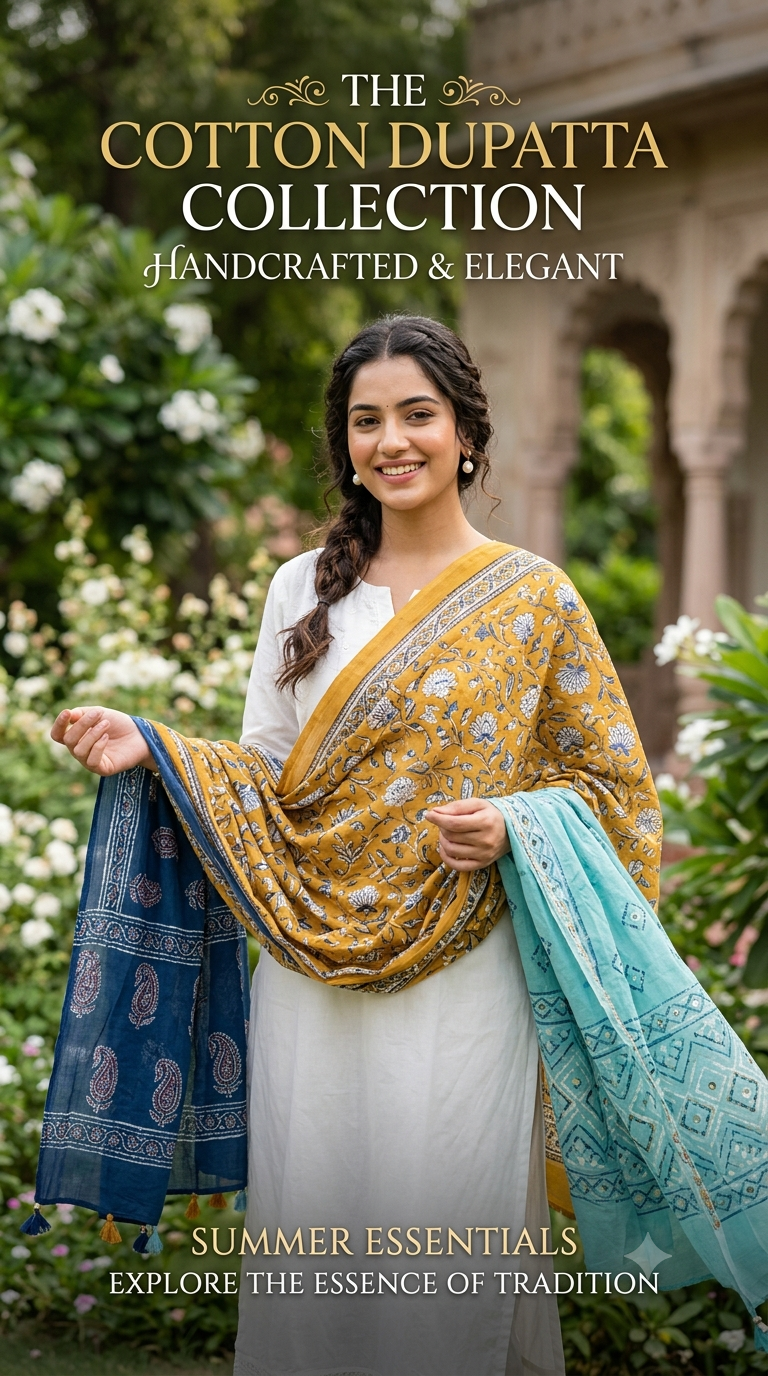 Cotton Dupatta Dress materials