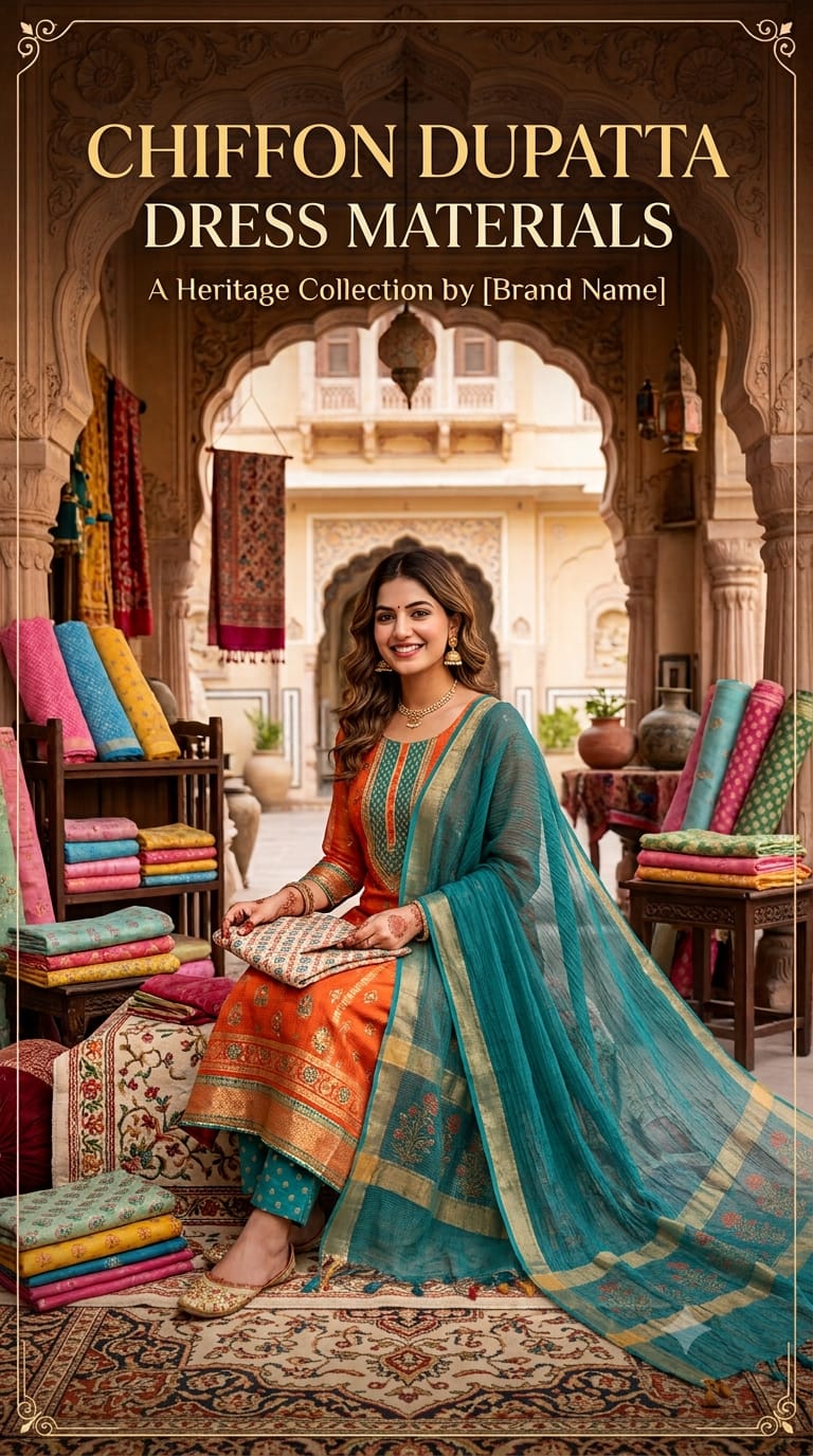 Noor Chiffon - Luxury Chiffon Dupatta Dress Material