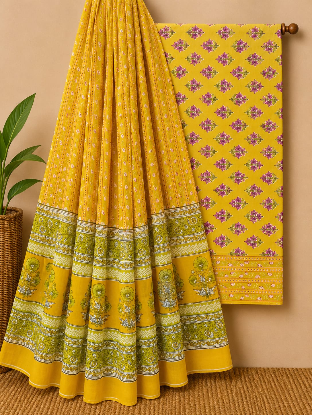 Pure Cotton Dress Material with Printed Cotton Dupatta