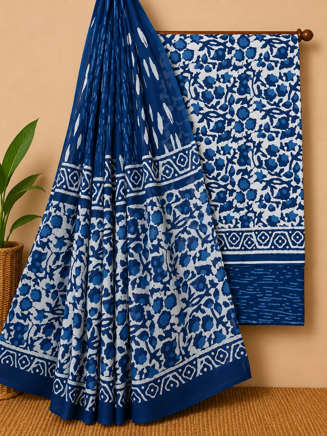 Pure Cotton Dress Material with Printed Cotton Dupatta