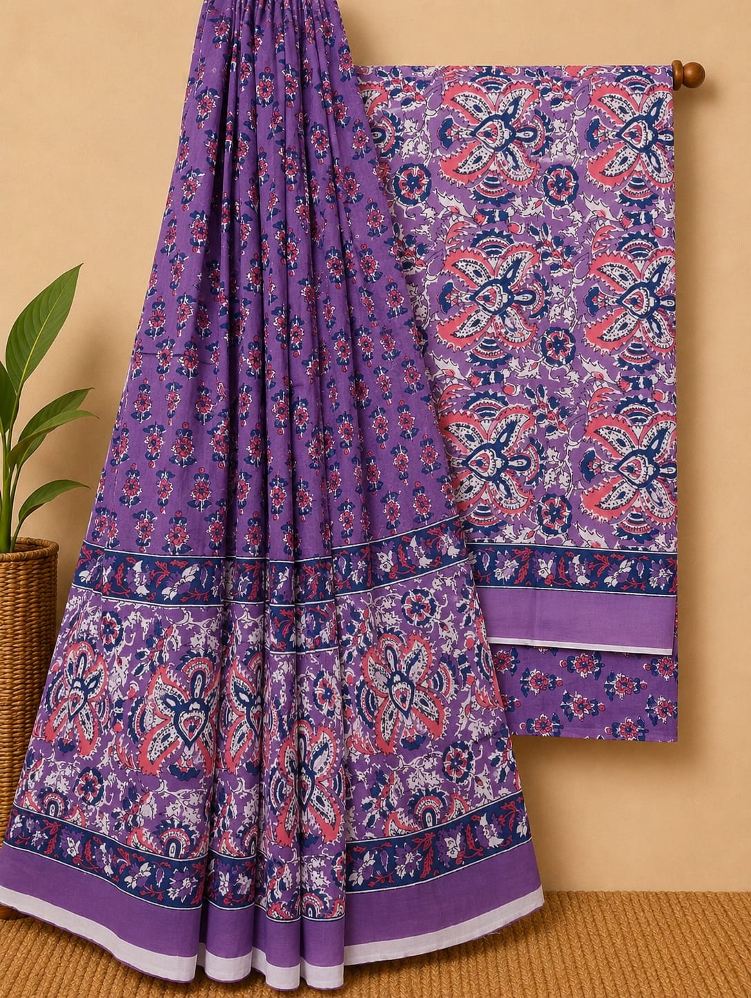 Pure Cotton Dress Material with Printed Cotton Dupatta