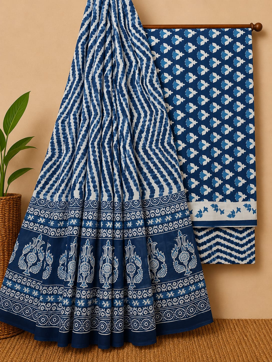 Pure Cotton Dress Material with Printed Cotton Dupatta