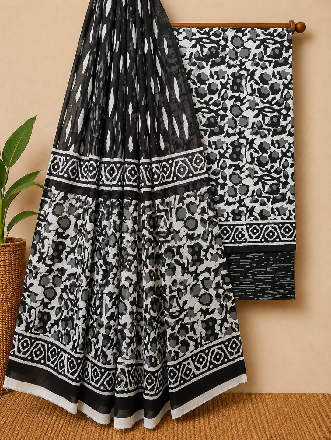 Breathable Pure Cotton Summer Dress Material Set For Women Suits