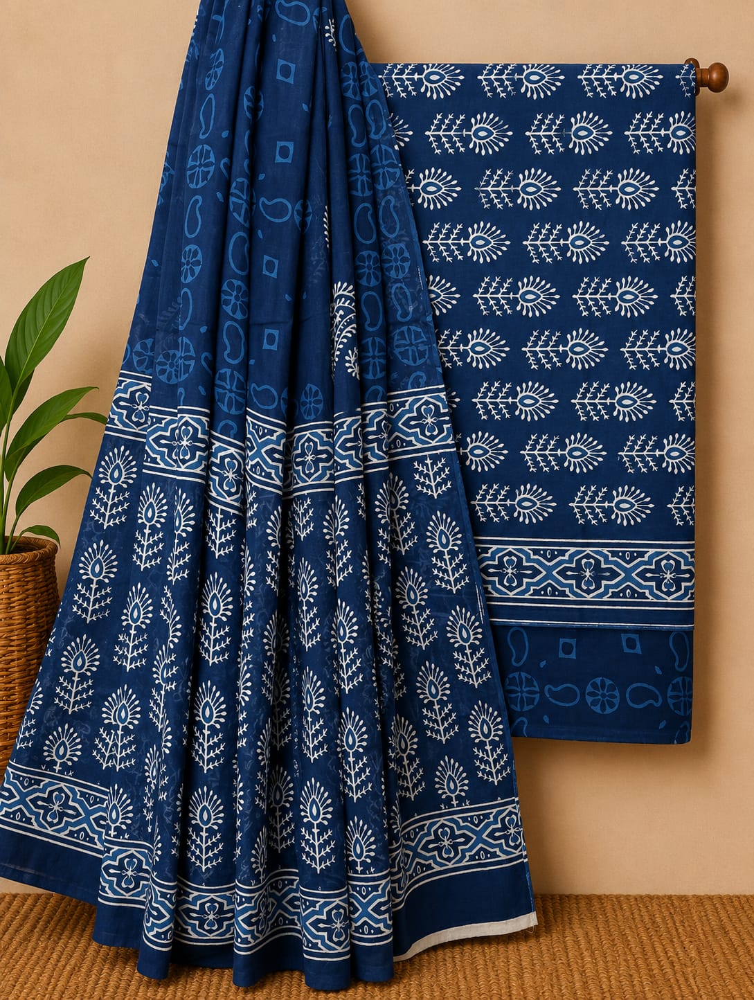 Traditional Pure Cotton Unstitched Dress Material For Ethnic Salwar Suit