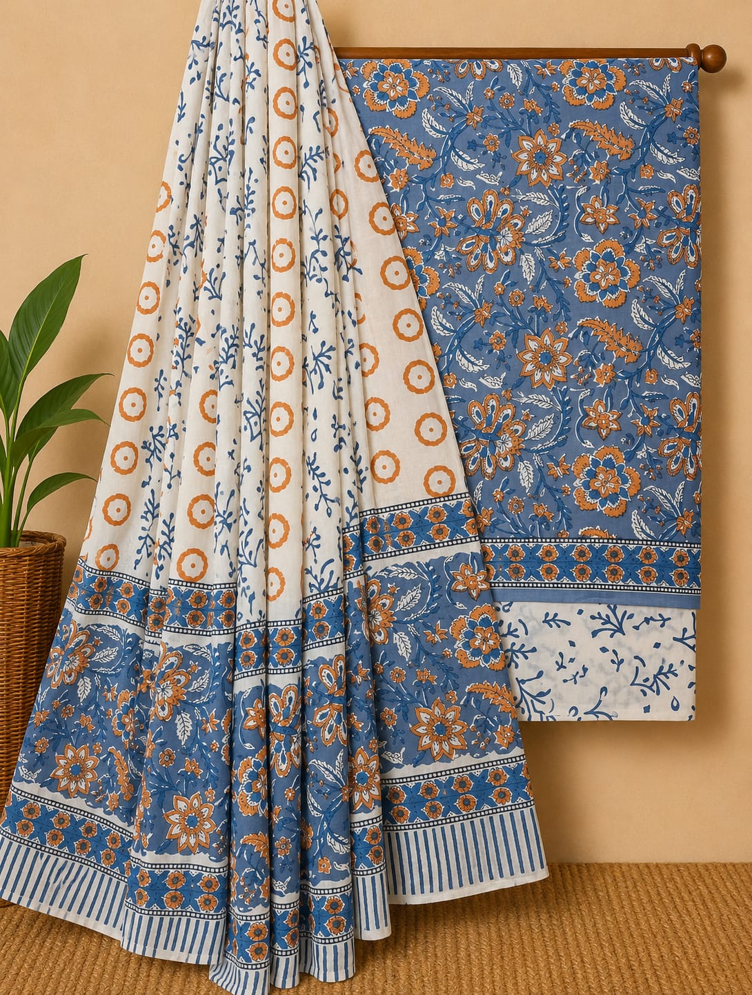 Premium Quality Pure Cotton Floral Print Dress Material For Women