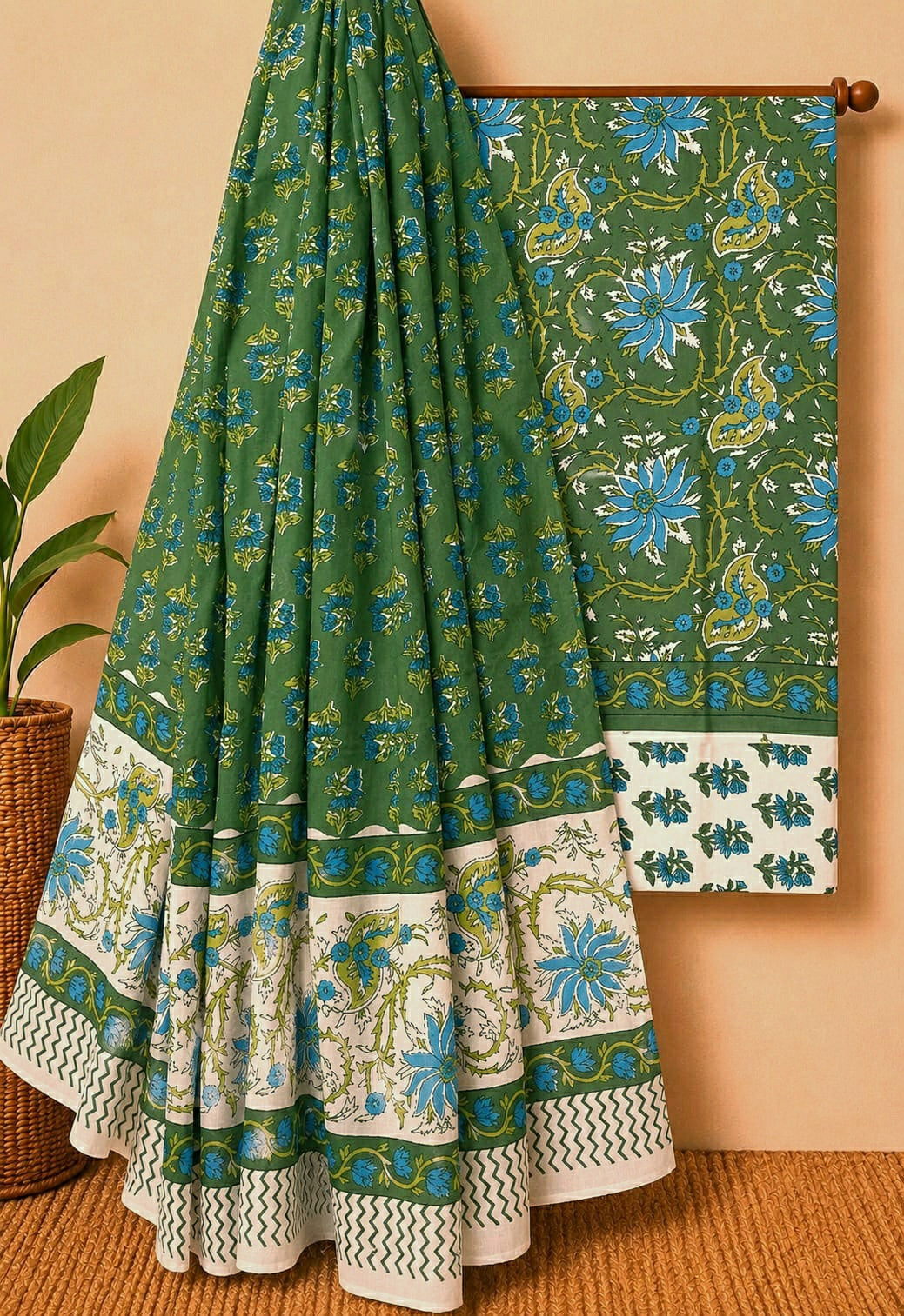 Premium Quality Pure Cotton Floral Print Dress Material For Women