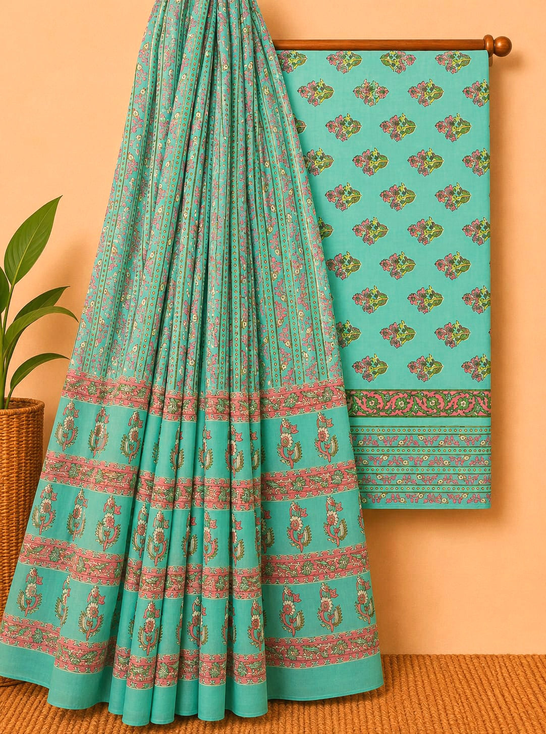 Pure Cotton Unstitched Dress Material Salwar Suit Set With Dupatta