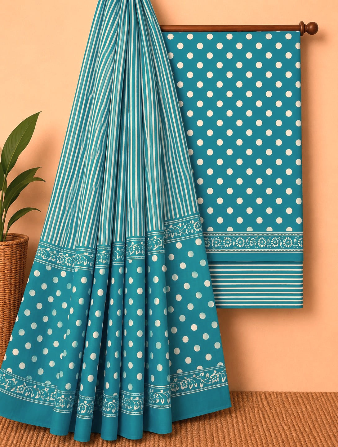 Pure Cotton Unstitched Dress Material Salwar Suit Set With Dupatta