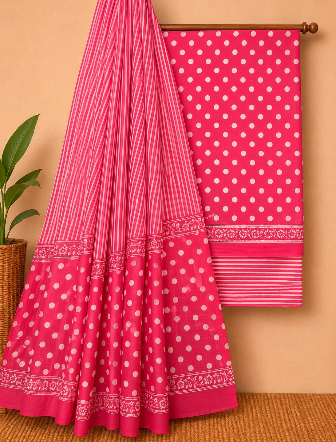 Pure Cotton Unstitched Dress Material Salwar Suit Set With Dupatta