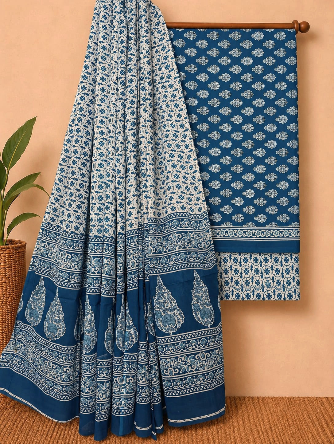 Pure Cotton Unstitched Dress Material Salwar Suit Set With Dupatta – Singhal Sundram