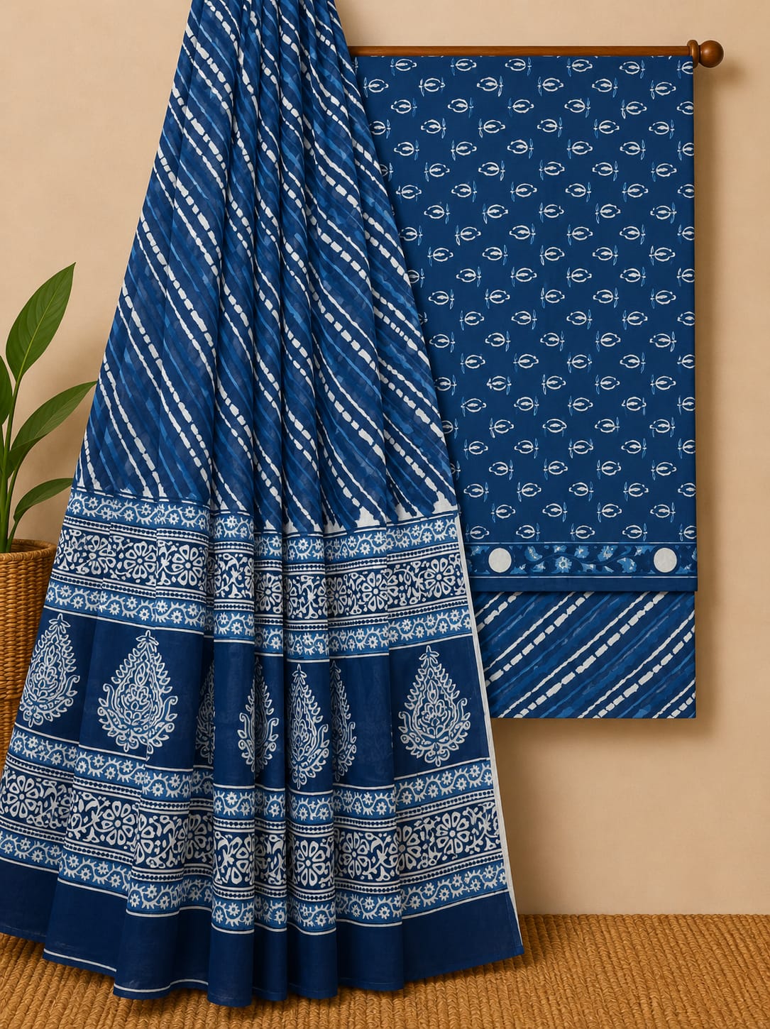 Breathable Pure Cotton Summer Dress Material Set For Women Suits