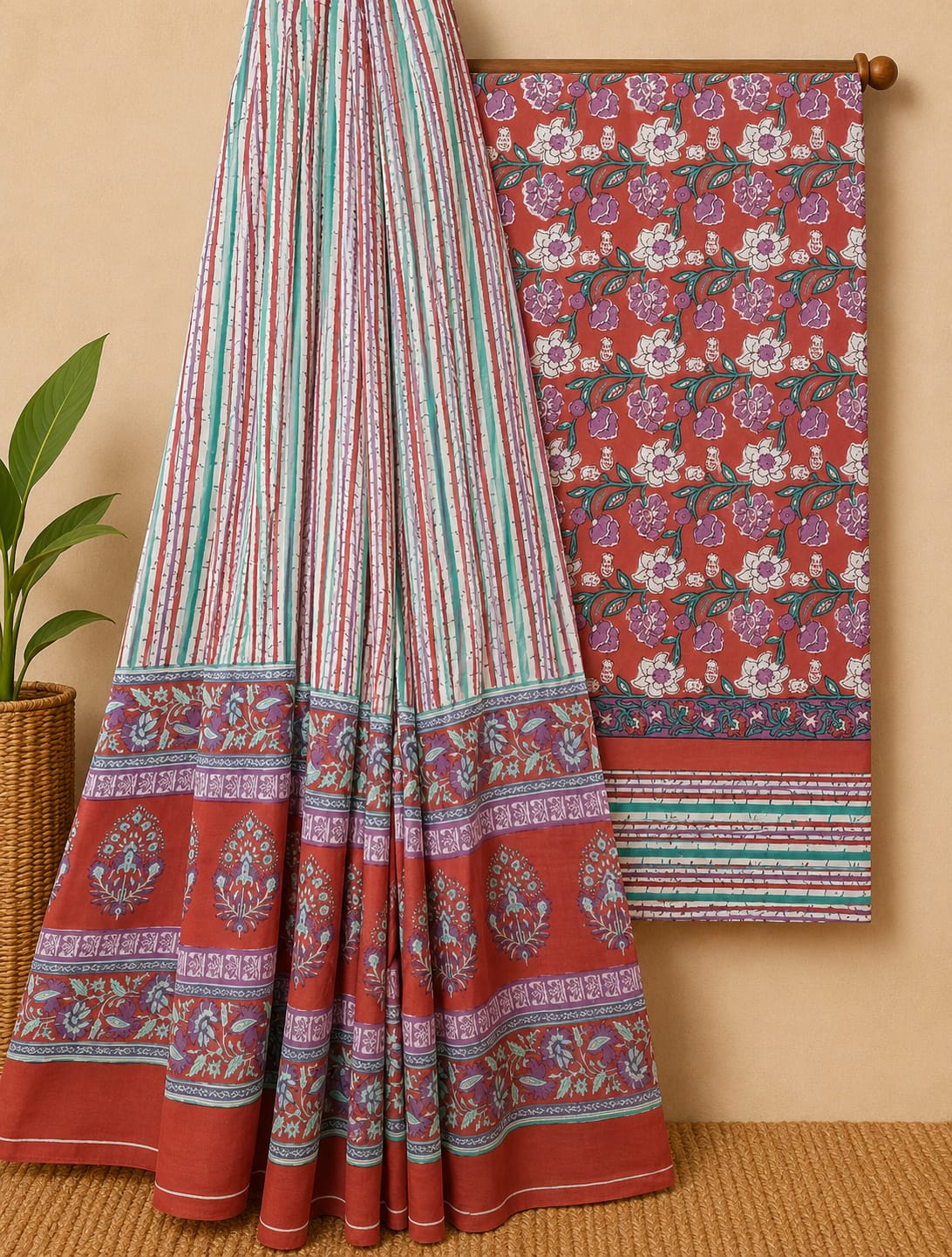 Breathable Pure Cotton Summer Dress Material Set For Women Suits