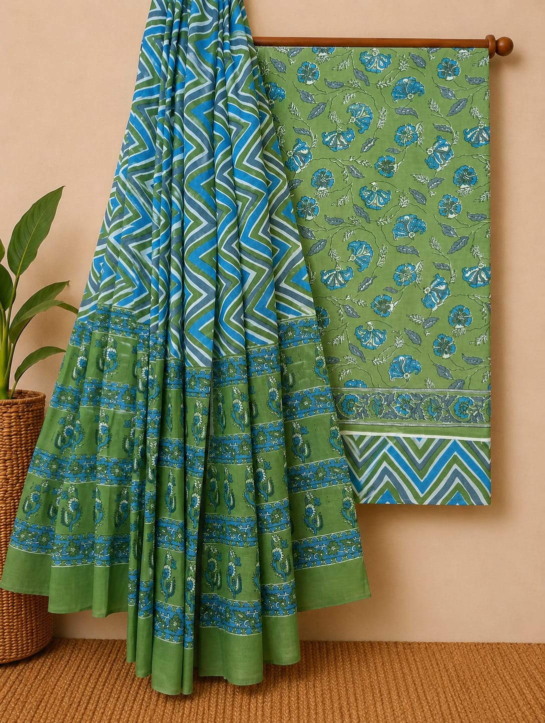 Breathable Pure Cotton Summer Dress Material Set For Women Suits