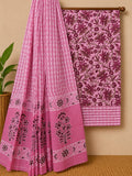 Soft Pure Cotton Daily Wear Dress Material With Chiffon Dupatta