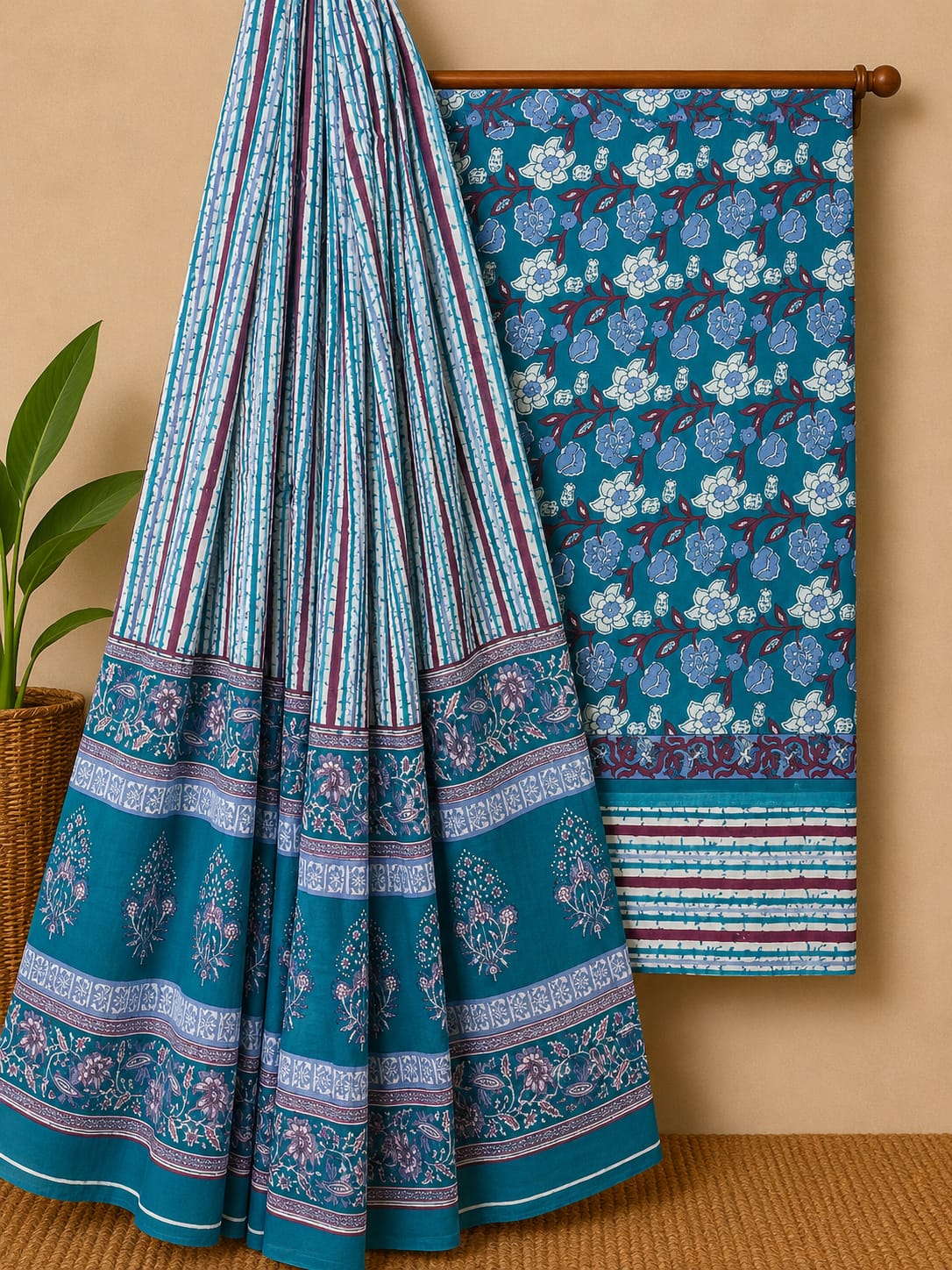 Premium Quality Pure Cotton Floral Print Dress Material For Women