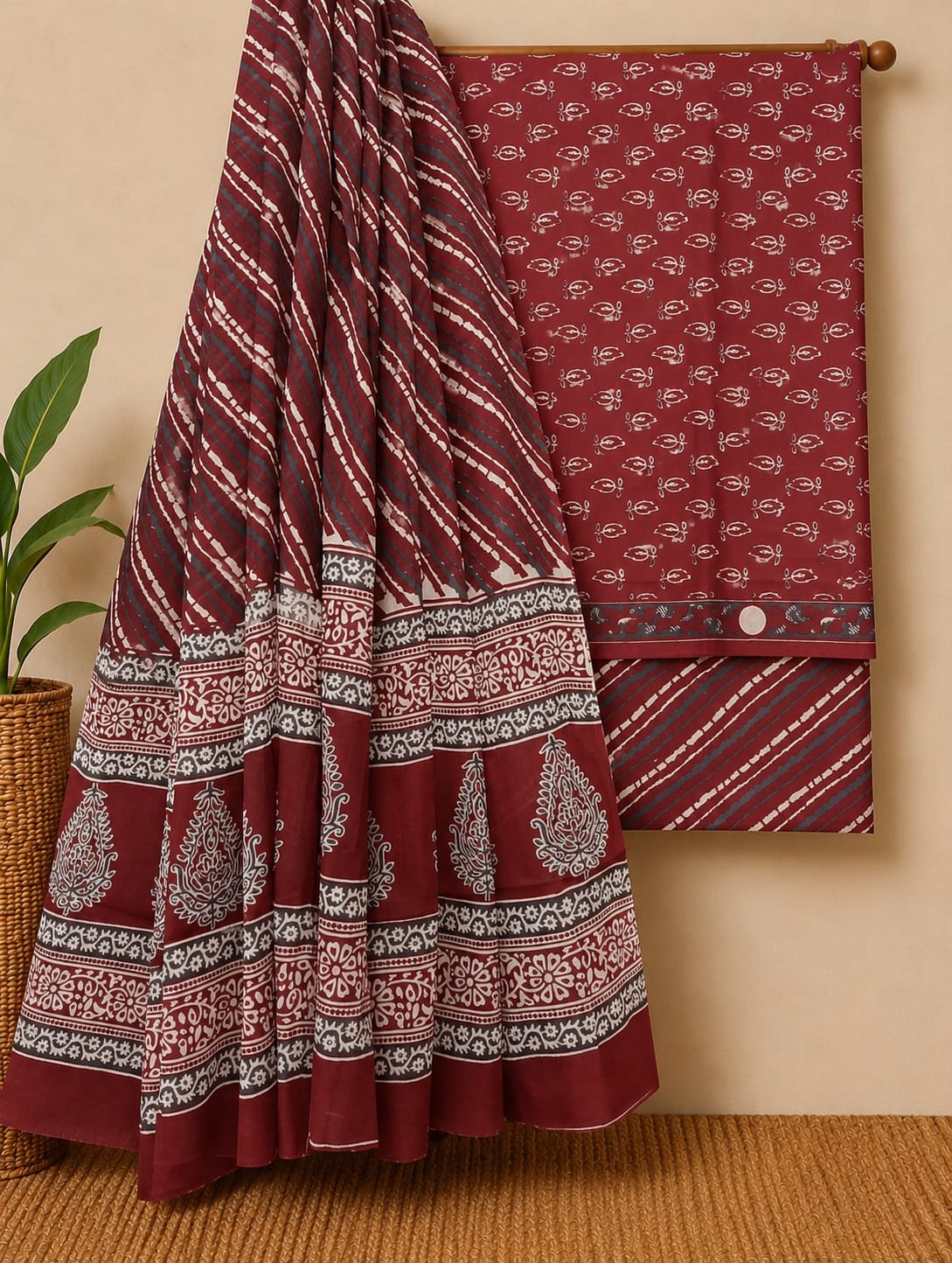 Premium Quality Pure Cotton Floral Print Dress Material For Women