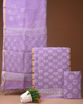 Pure Cotton Unstitched Suit With Kota Dupatta