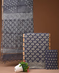 Pure Cotton Unstitched Suit With Kota Dupatta