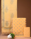 Pure Cotton Unstitched Suit With Kota Dupatta