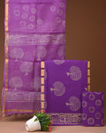 Pure Cotton Unstitched Suit With Kota Dupatta