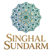 Singhal Sundarm logo on a white background, featuring a teal and gold mandala emblem above the brand name in gold serif text, with 'ETHNIC WEAR & LIFESTYLE JAIPUR | INDIA' written below.
