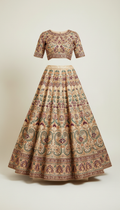 Champagne Gold hand-embroidered lehenga set